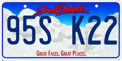 SD license plate 95SK22