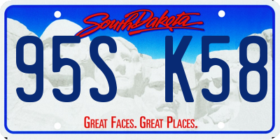 SD license plate 95SK58