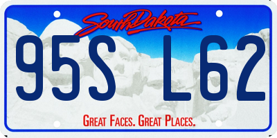 SD license plate 95SL62