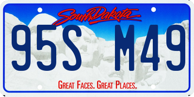 SD license plate 95SM49