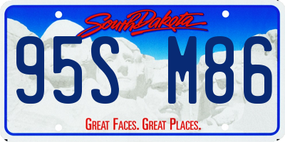 SD license plate 95SM86