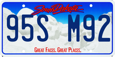 SD license plate 95SM92