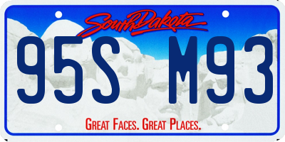 SD license plate 95SM93