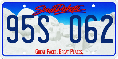 SD license plate 95SO62