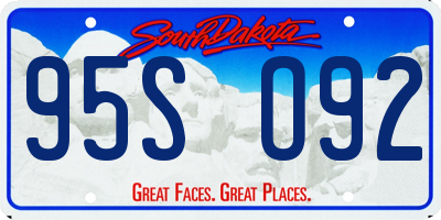 SD license plate 95SO92