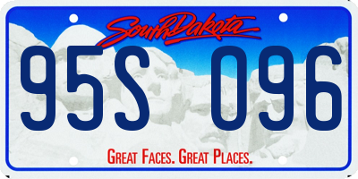 SD license plate 95SO96