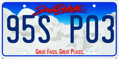 SD license plate 95SP03