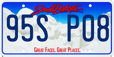 SD license plate 95SP08