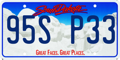 SD license plate 95SP33