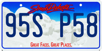 SD license plate 95SP58