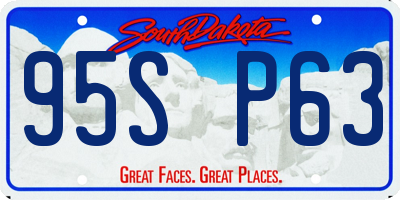 SD license plate 95SP63