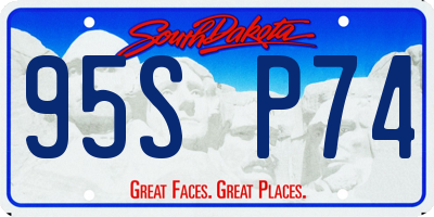 SD license plate 95SP74