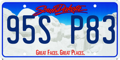 SD license plate 95SP83