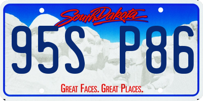 SD license plate 95SP86