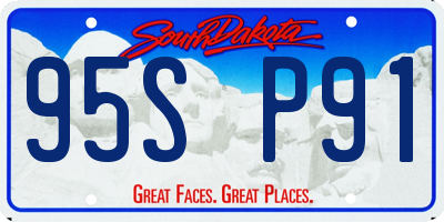 SD license plate 95SP91