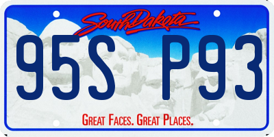 SD license plate 95SP93