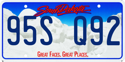 SD license plate 95SQ92