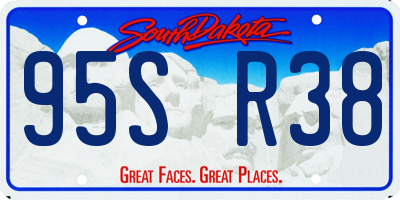 SD license plate 95SR38