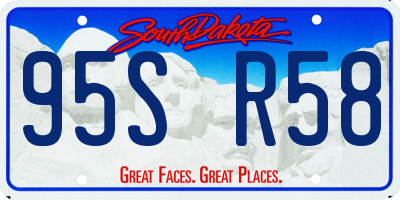 SD license plate 95SR58
