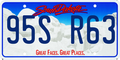 SD license plate 95SR63