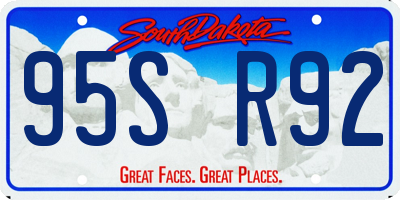 SD license plate 95SR92