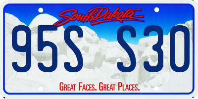 SD license plate 95SS30
