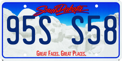 SD license plate 95SS58