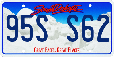 SD license plate 95SS62