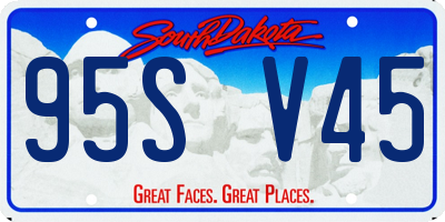SD license plate 95SV45