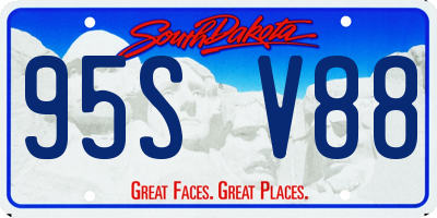 SD license plate 95SV88