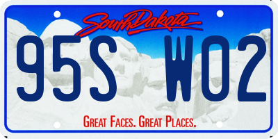SD license plate 95SW02