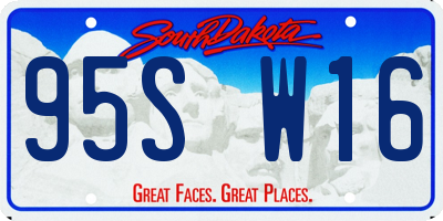 SD license plate 95SW16