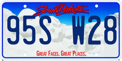 SD license plate 95SW28
