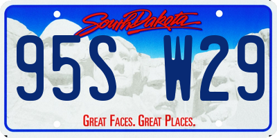 SD license plate 95SW29