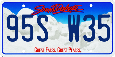 SD license plate 95SW35