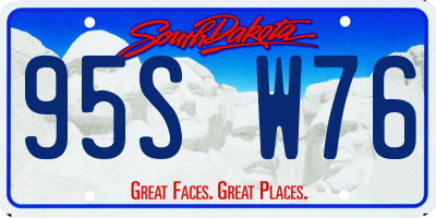 SD license plate 95SW76