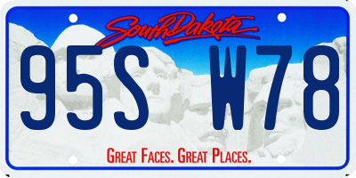SD license plate 95SW78
