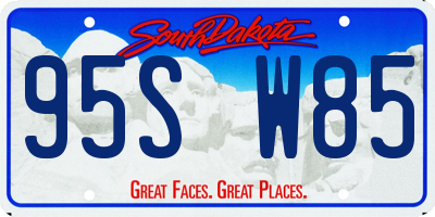 SD license plate 95SW85