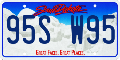 SD license plate 95SW95