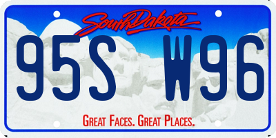 SD license plate 95SW96