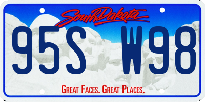 SD license plate 95SW98