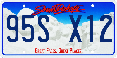 SD license plate 95SX12