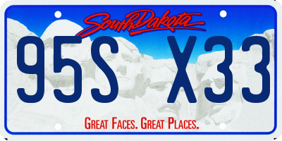 SD license plate 95SX33