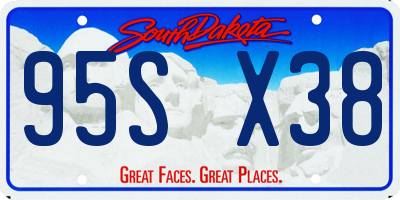 SD license plate 95SX38