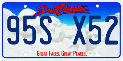 SD license plate 95SX52