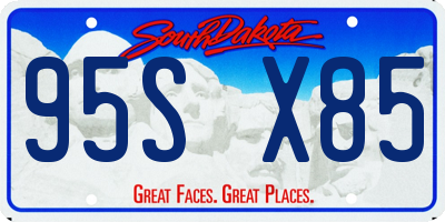 SD license plate 95SX85