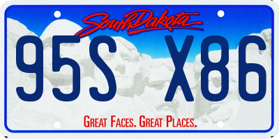 SD license plate 95SX86