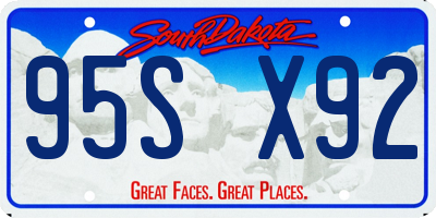 SD license plate 95SX92