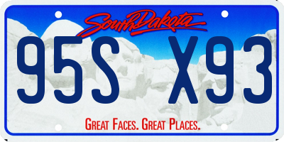 SD license plate 95SX93