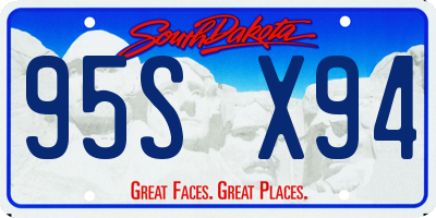 SD license plate 95SX94